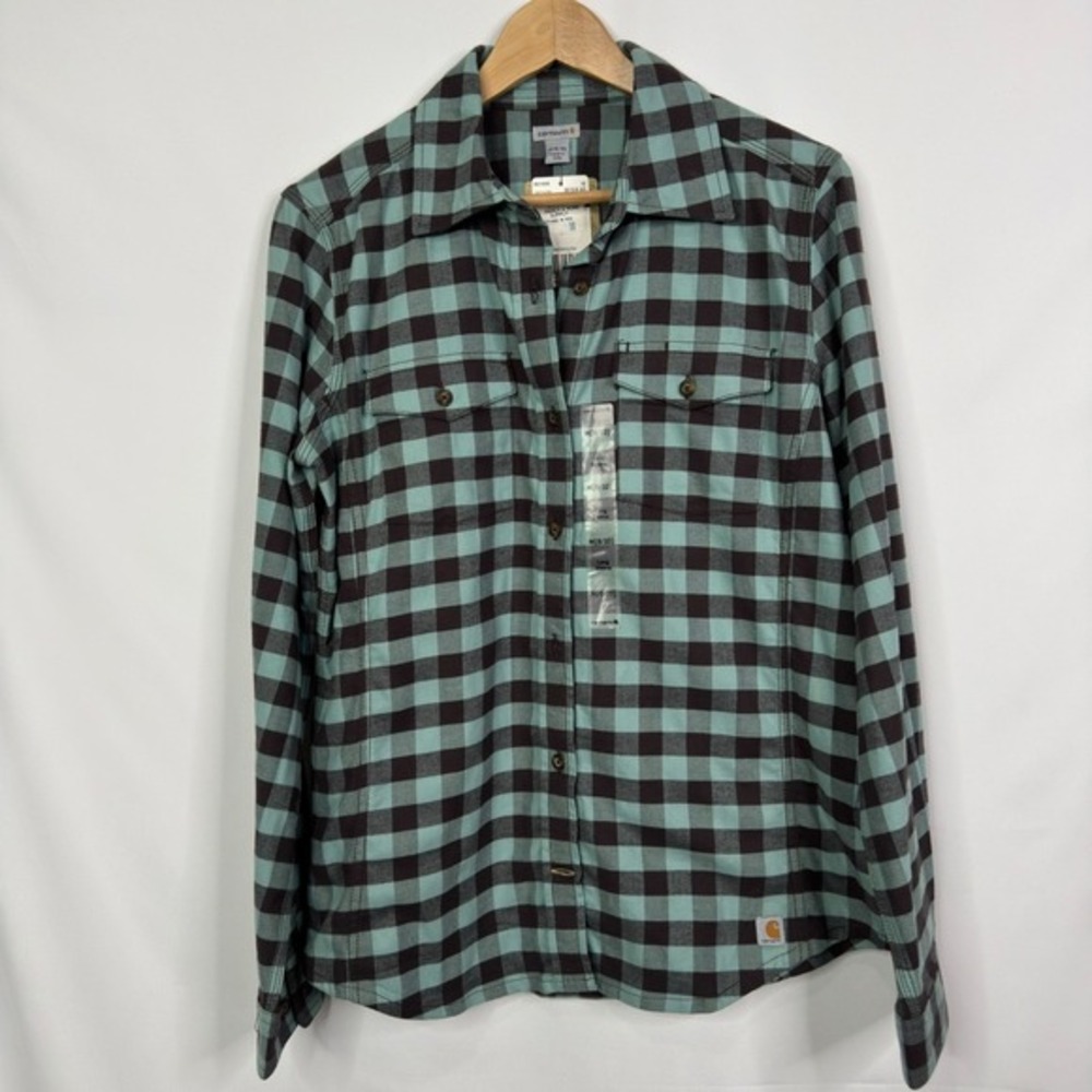 Carhartt Hamilton Rugged Flex Long Sleeve Button Up Plaid Shirt Size M NWT - Picture 4 of 9